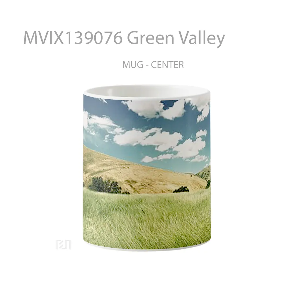 Mug Green Valley Gelas Pemandangan Alam