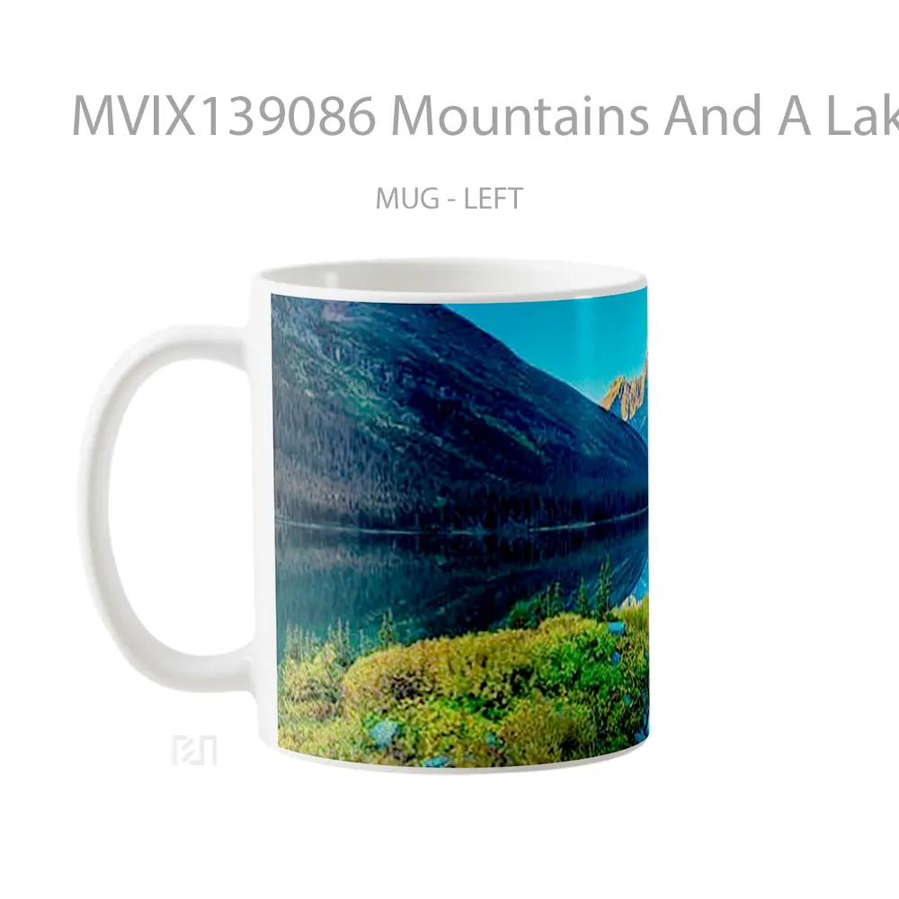 Mug Mountains And A Lake Gelas Pemandangan Alam - All-side / Desain