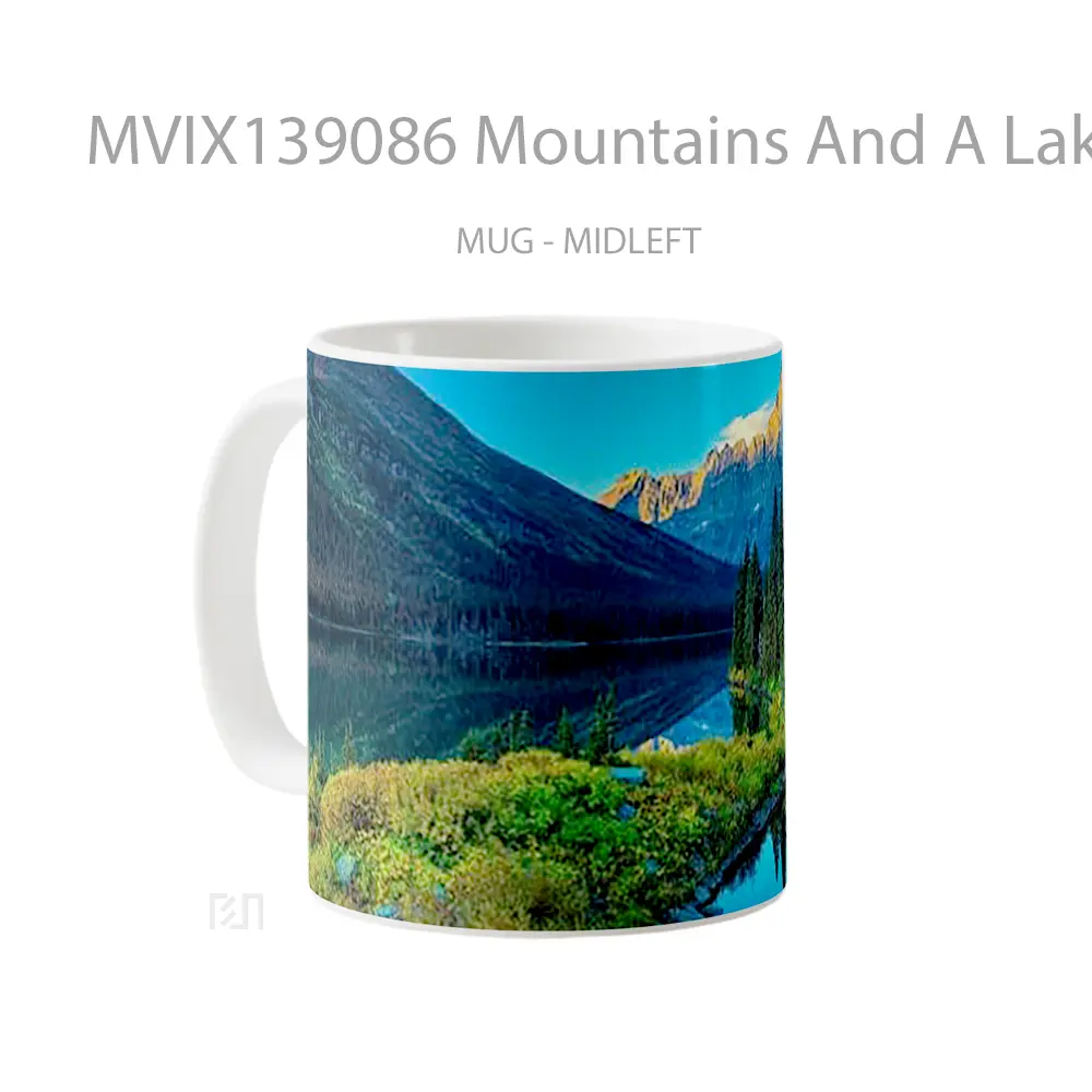 Mug Mountains And A Lake Gelas Pemandangan Alam - All-side / Desain