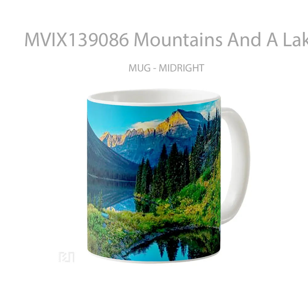 Mug Mountains And A Lake Gelas Pemandangan Alam - All-side / Desain