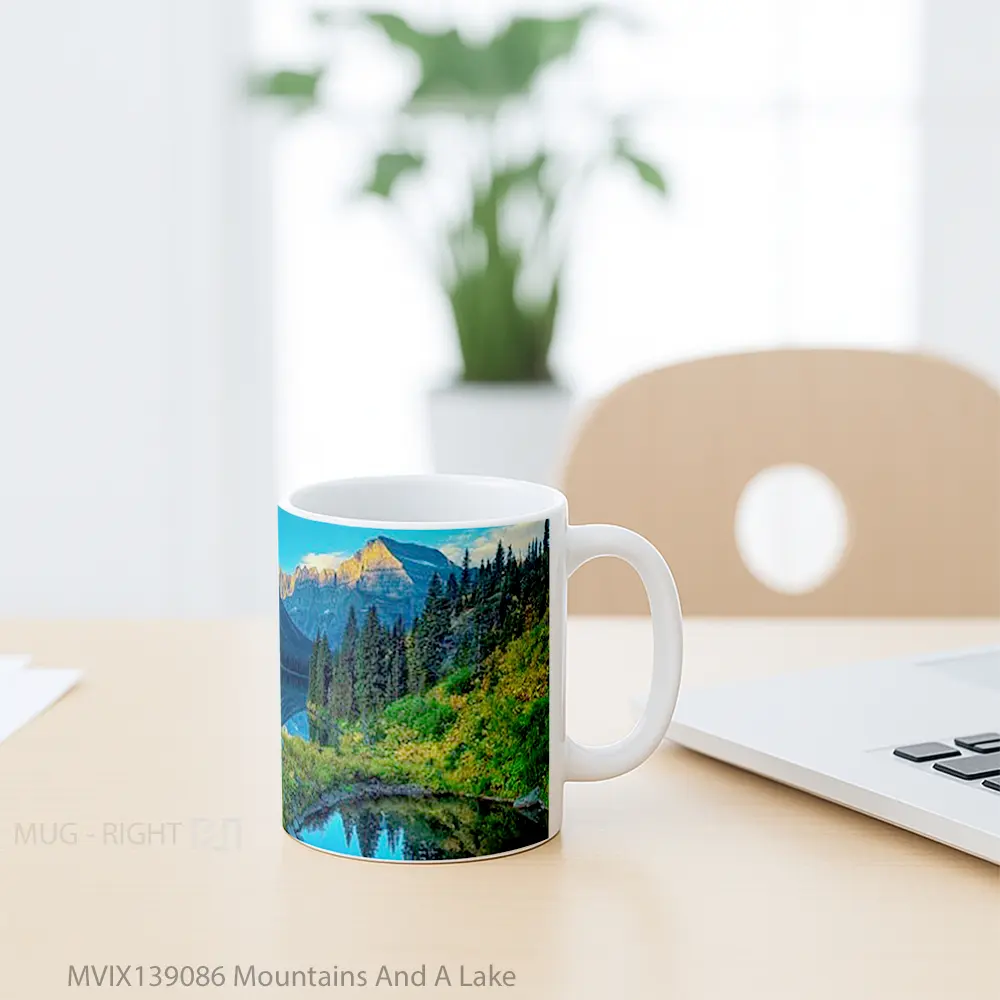 Mug Mountains And A Lake Gelas Pemandangan Alam - All-side / Desain