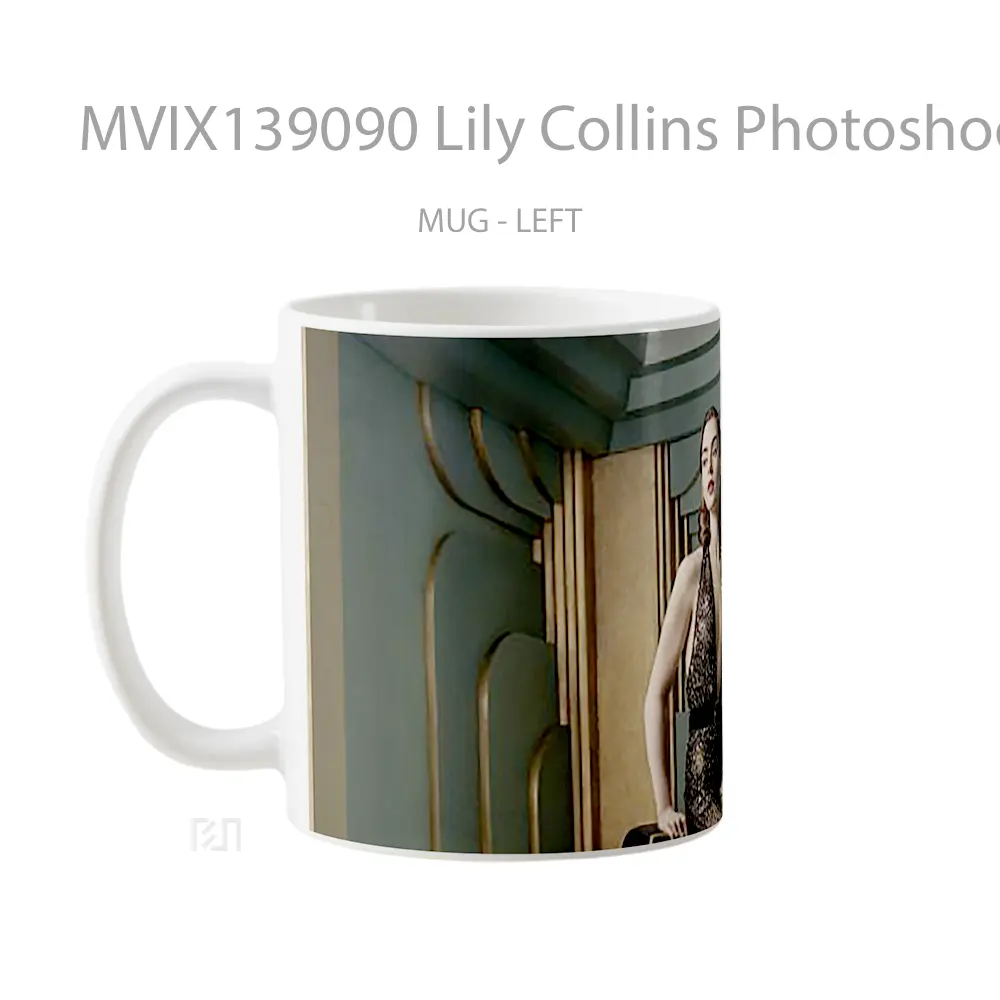 Mug Lily Collins Photoshoot Gelas Keramik Unik - All-side / Desain