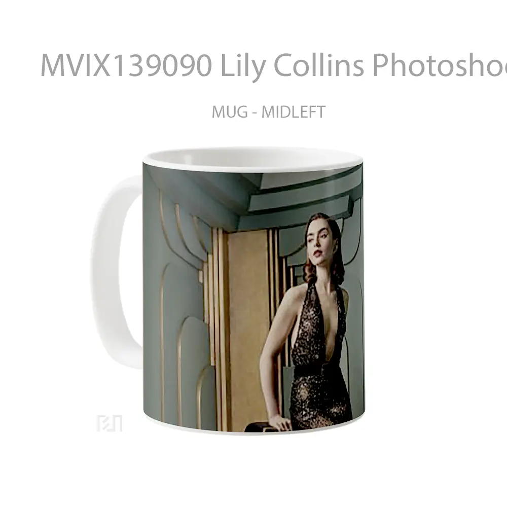 Mug Lily Collins Photoshoot Gelas Keramik Unik - All-side / Desain