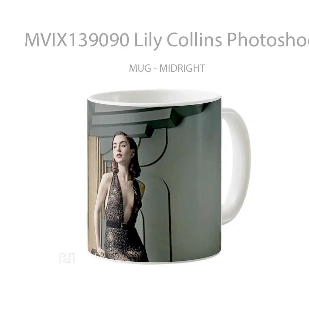 Mug Lily Collins Photoshoot Gelas Keramik Unik - All-side / Desain