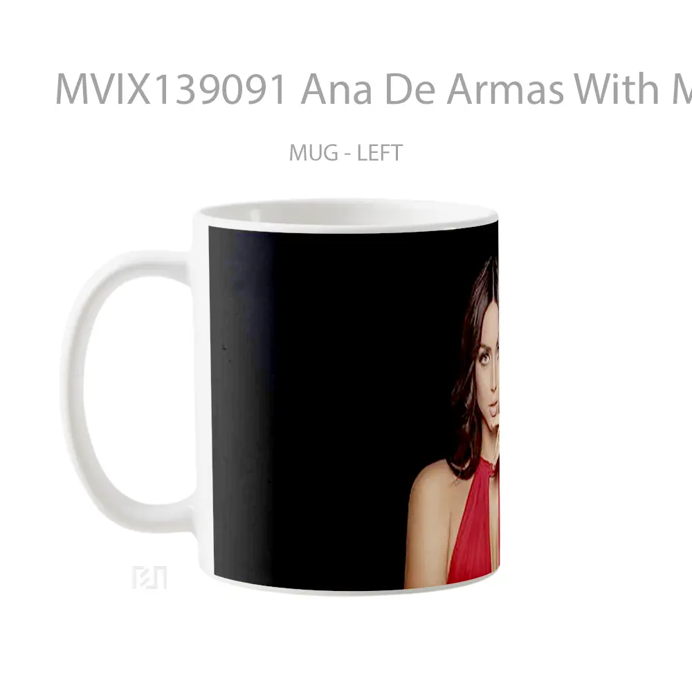 Mug Ana De Armas With Make Up And Red Dress Gelas Keramik Unik - All-side / Desain