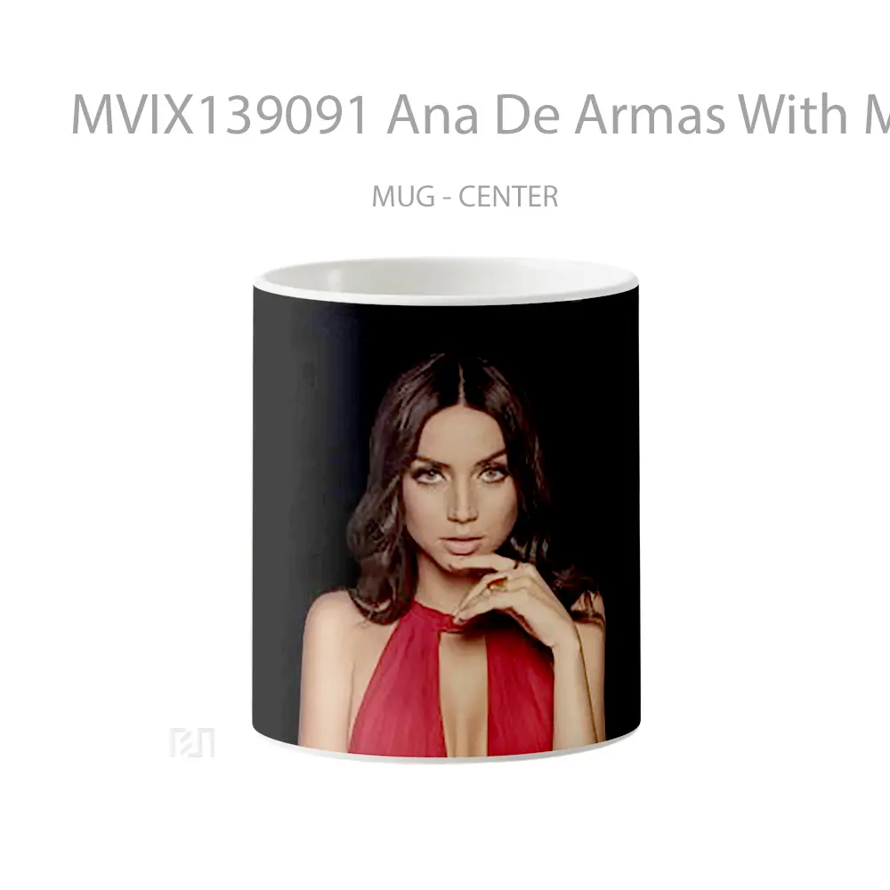 Mug Ana De Armas With Make Up And Red Dress Gelas Keramik Unik