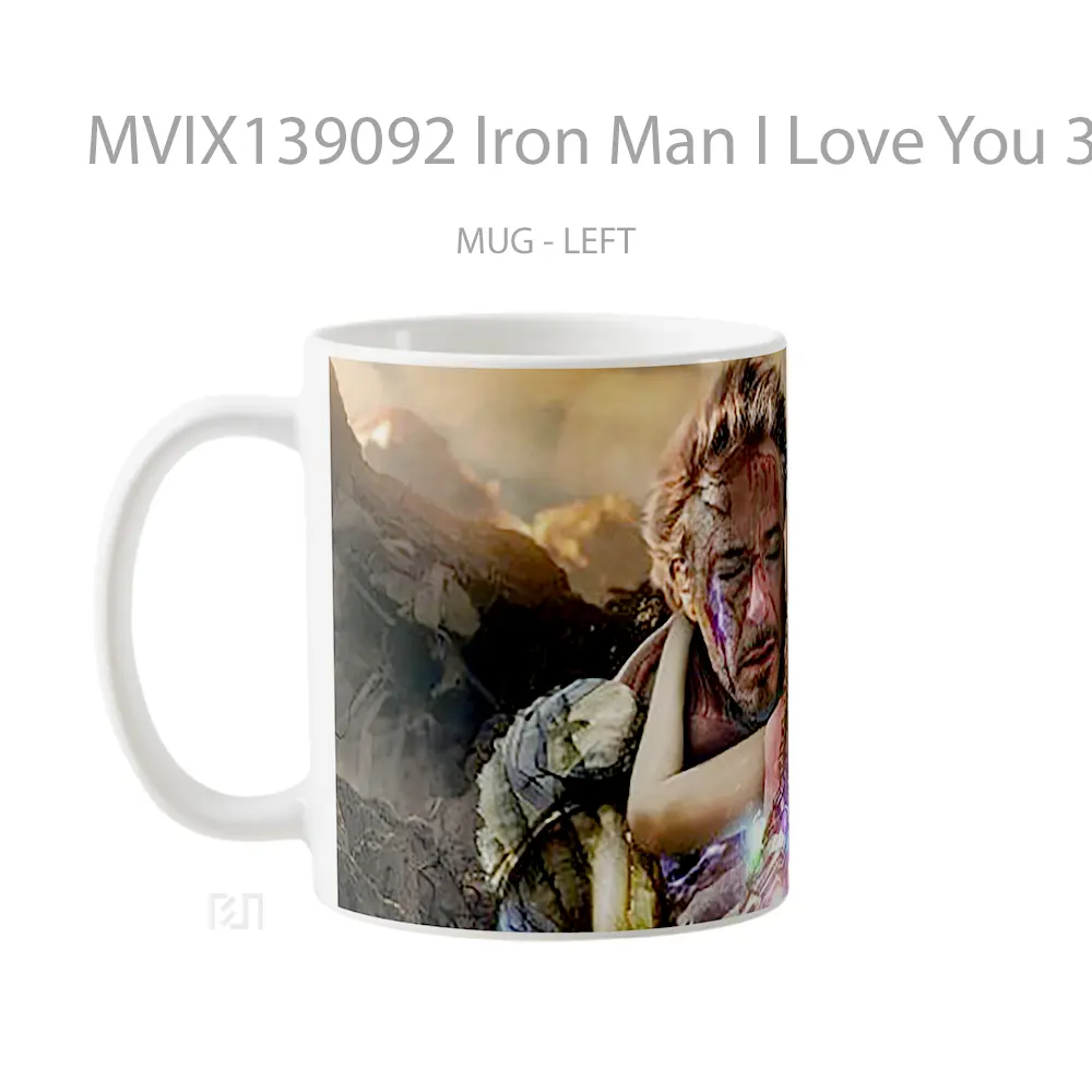 Mug Iron Man I Love You 3000 Gelas Superhero - All-side / Desain
