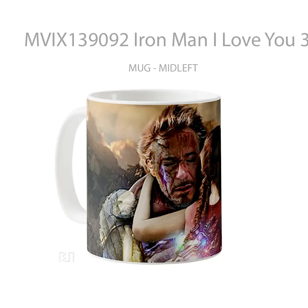 Mug Iron Man I Love You 3000 Gelas Superhero - All-side / Desain