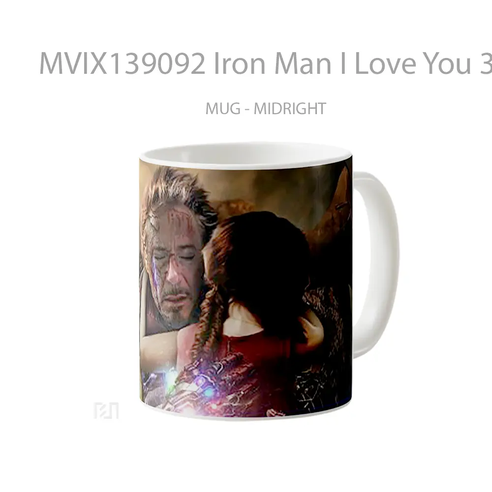 Mug Iron Man I Love You 3000 Gelas Superhero - All-side / Desain
