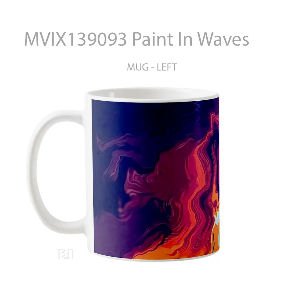 Mug Paint In Waves Gelas Keramik Unik - All-side / Desain