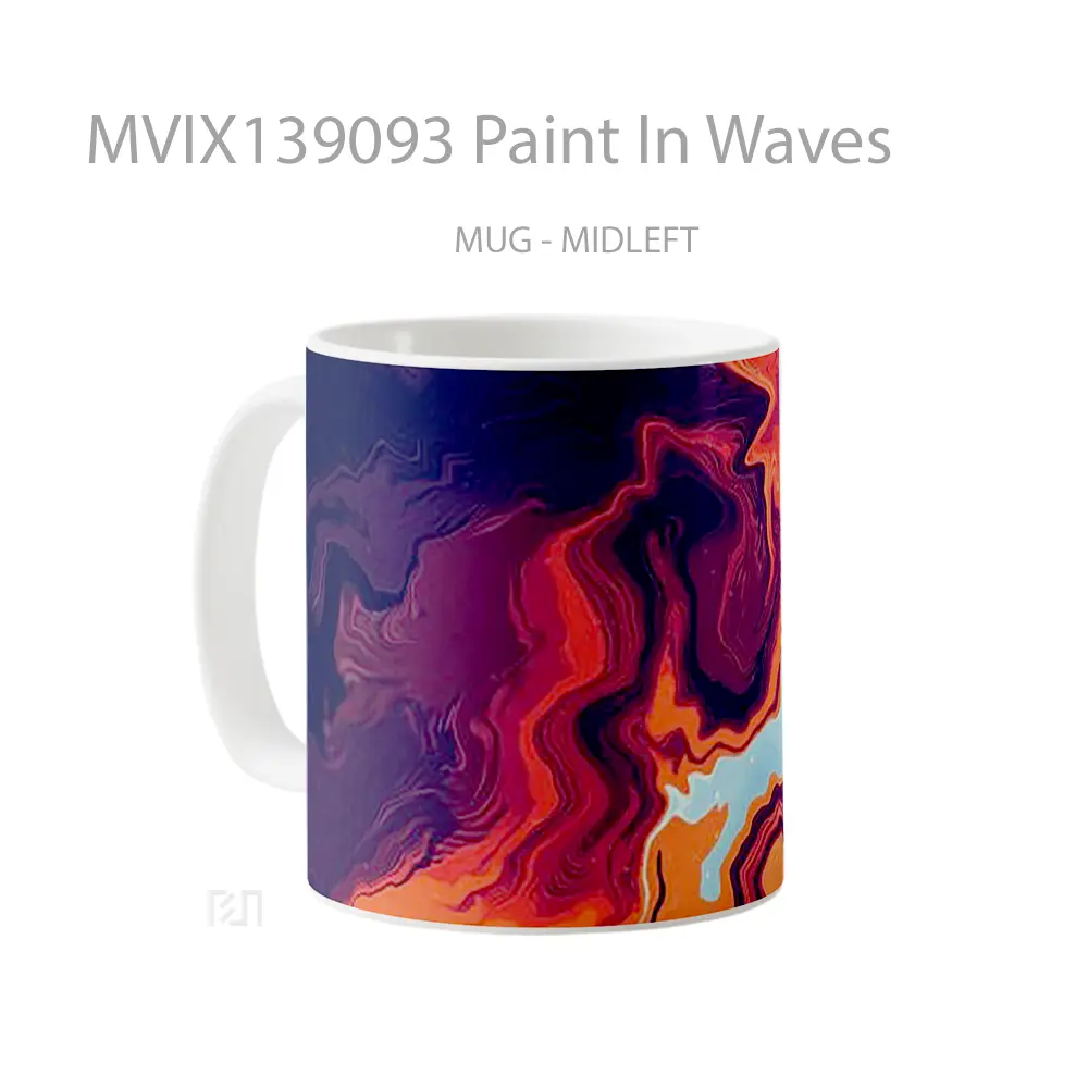 Mug Paint In Waves Gelas Keramik Unik - All-side / Desain
