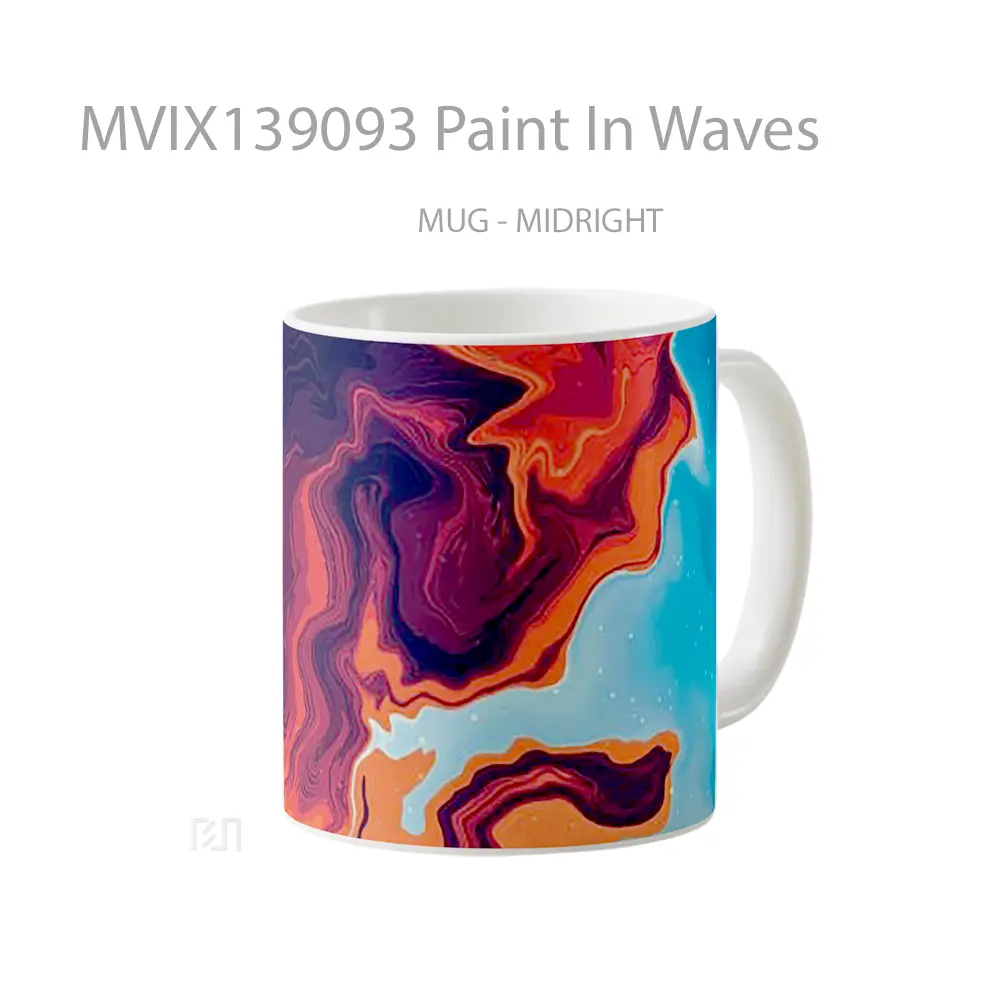 Mug Paint In Waves Gelas Keramik Unik - All-side / Desain