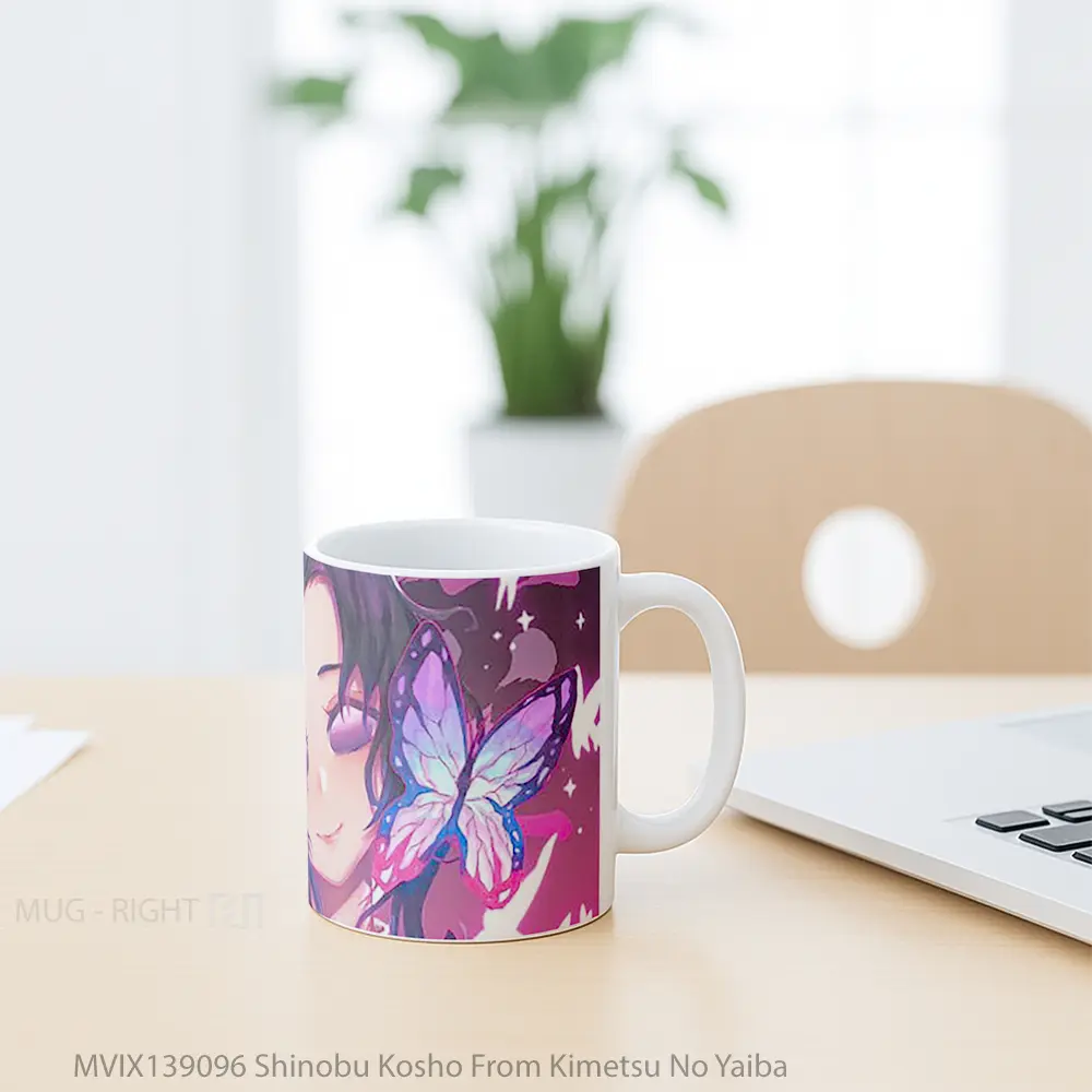 Mug Shinobu Kosho From Kimetsu No Yaiba Cangkir Anime - All-side / Desain