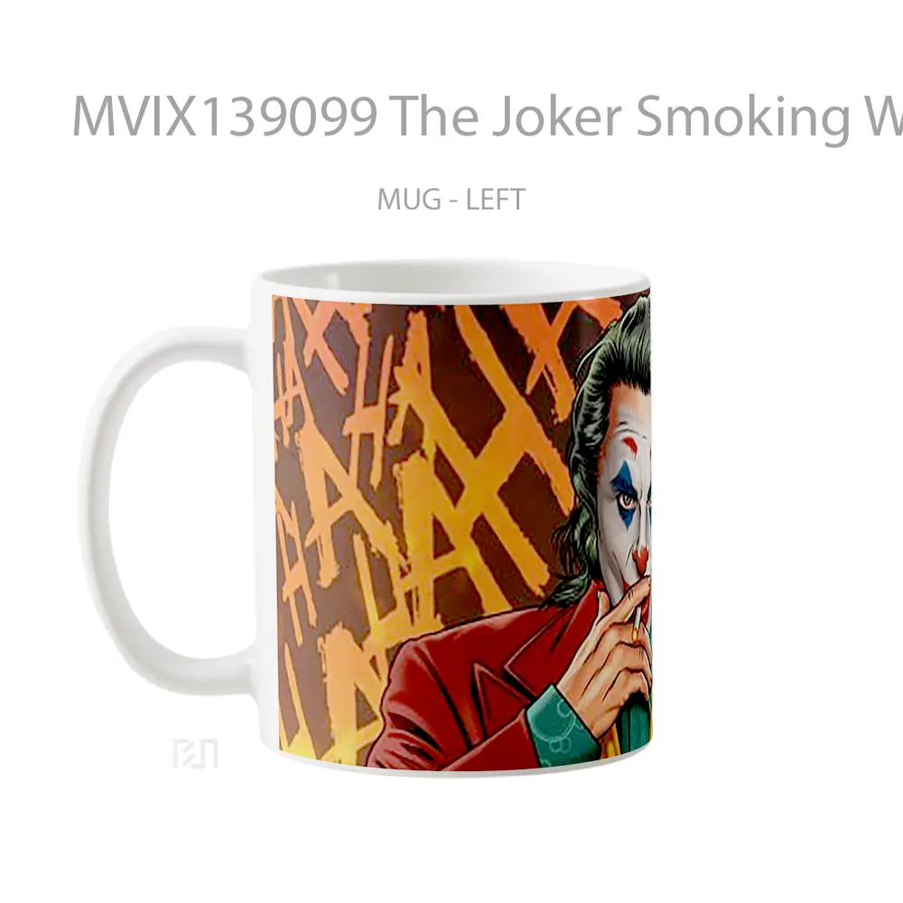 Mug The Joker Smoking With Gun Gelas Superhero - All-side / Desain