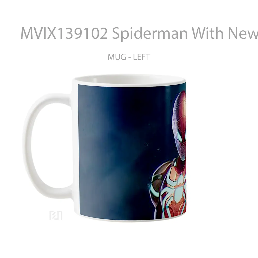 Mug Spiderman With New Suit V1 Gelas Superhero - All-side / Desain