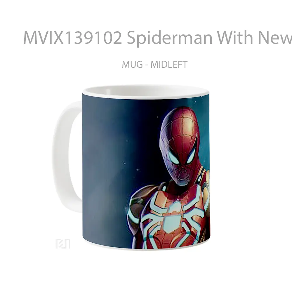 Mug Spiderman With New Suit V1 Gelas Superhero - All-side / Desain
