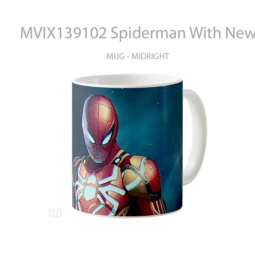 Mug Spiderman With New Suit V1 Gelas Superhero - All-side / Desain