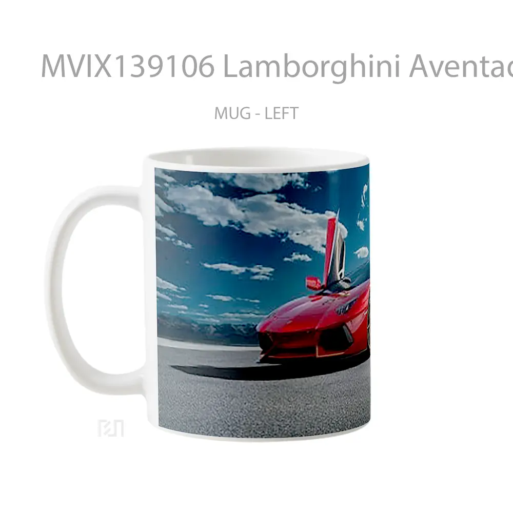 Mug Lamborghini Aventador Svj Red Cangkir Mobil - All-side / Desain