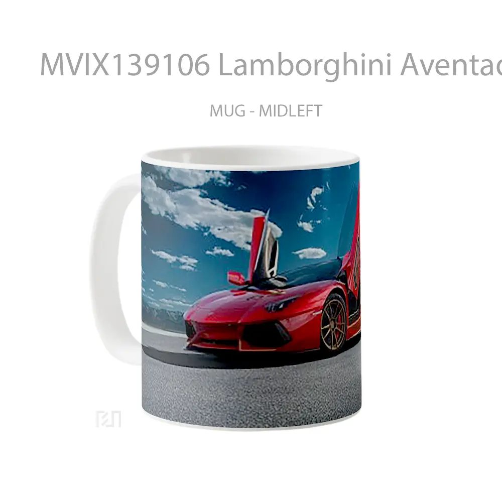 Mug Lamborghini Aventador Svj Red Cangkir Mobil - All-side / Desain
