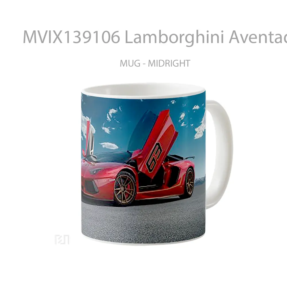 Mug Lamborghini Aventador Svj Red Cangkir Mobil - All-side / Desain