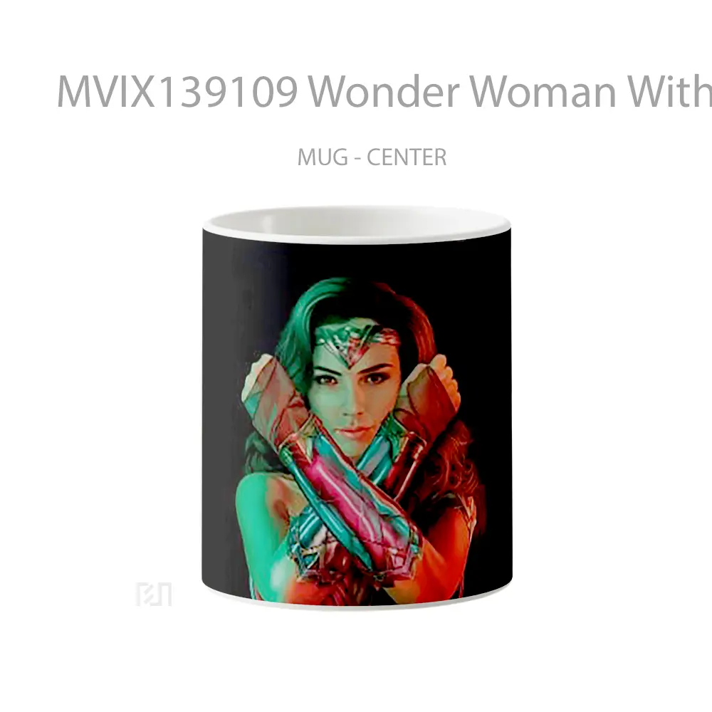 Mug Wonder Woman With Green And Red Lights Gelas Superhero