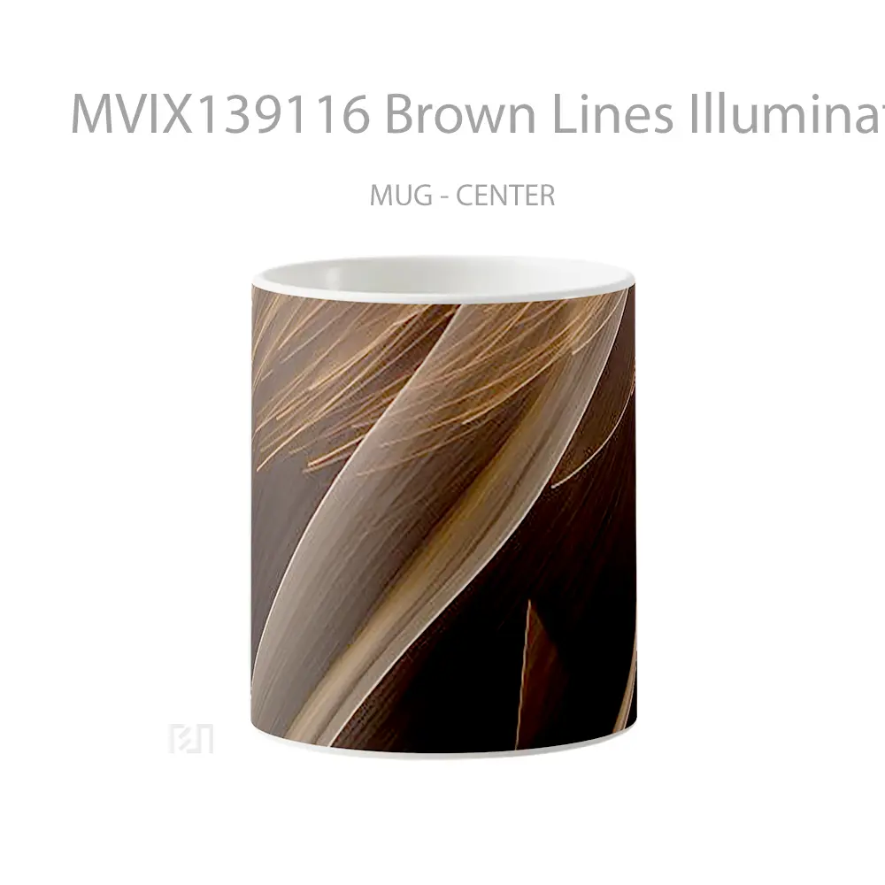 Mug Brown Lines Illuminated Gelas Keramik Unik