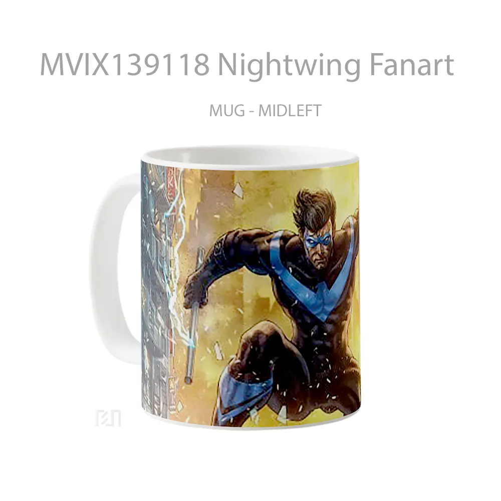 Mug Nightwing Fanart Gelas Superhero - All-side / Desain
