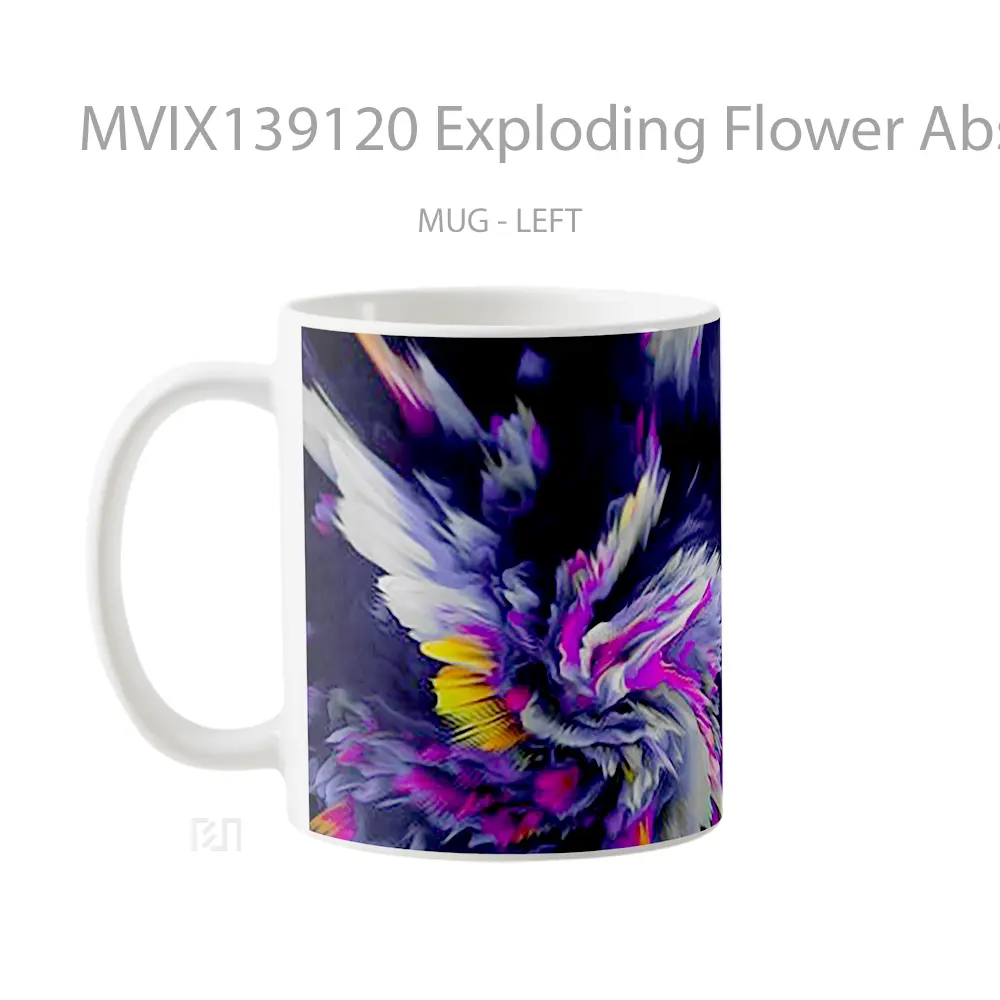 Mug Exploding Flower Abstract Gelas Pemandangan Alam - All-side / Desain