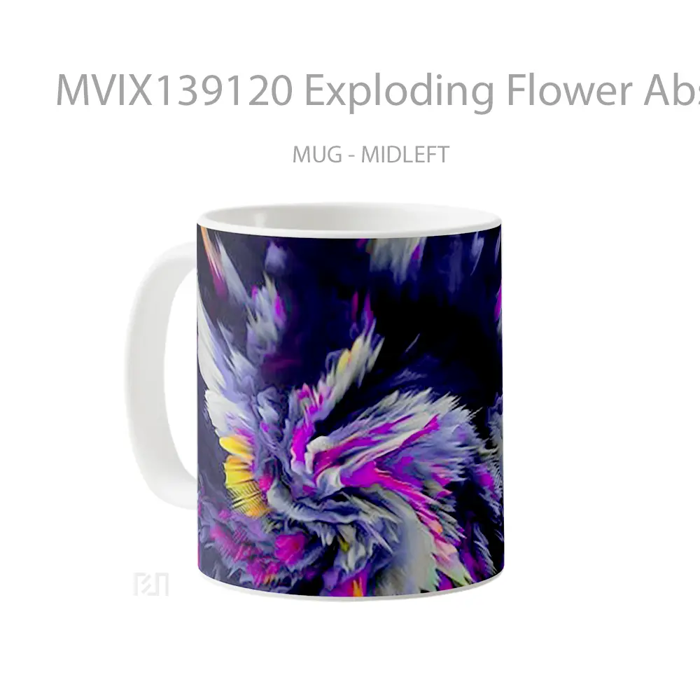 Mug Exploding Flower Abstract Gelas Pemandangan Alam - All-side / Desain