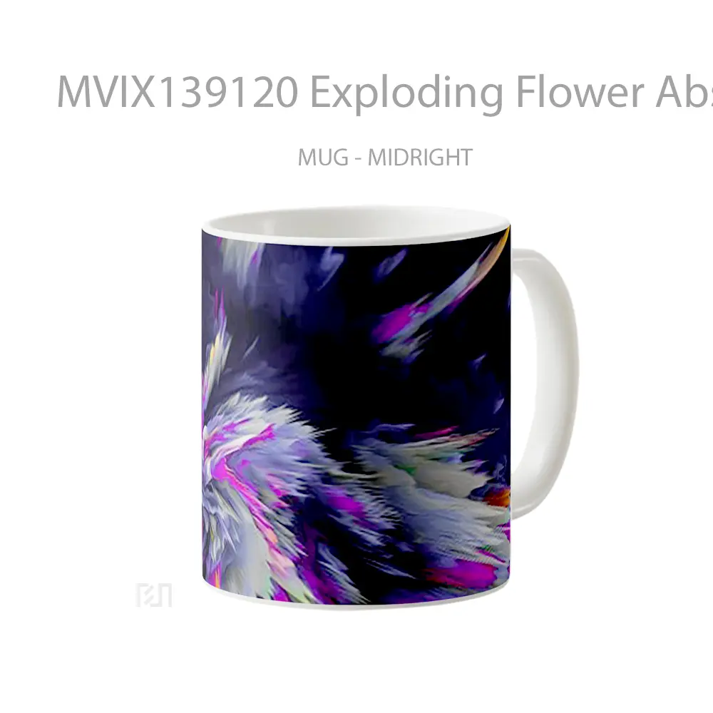 Mug Exploding Flower Abstract Gelas Pemandangan Alam - All-side / Desain