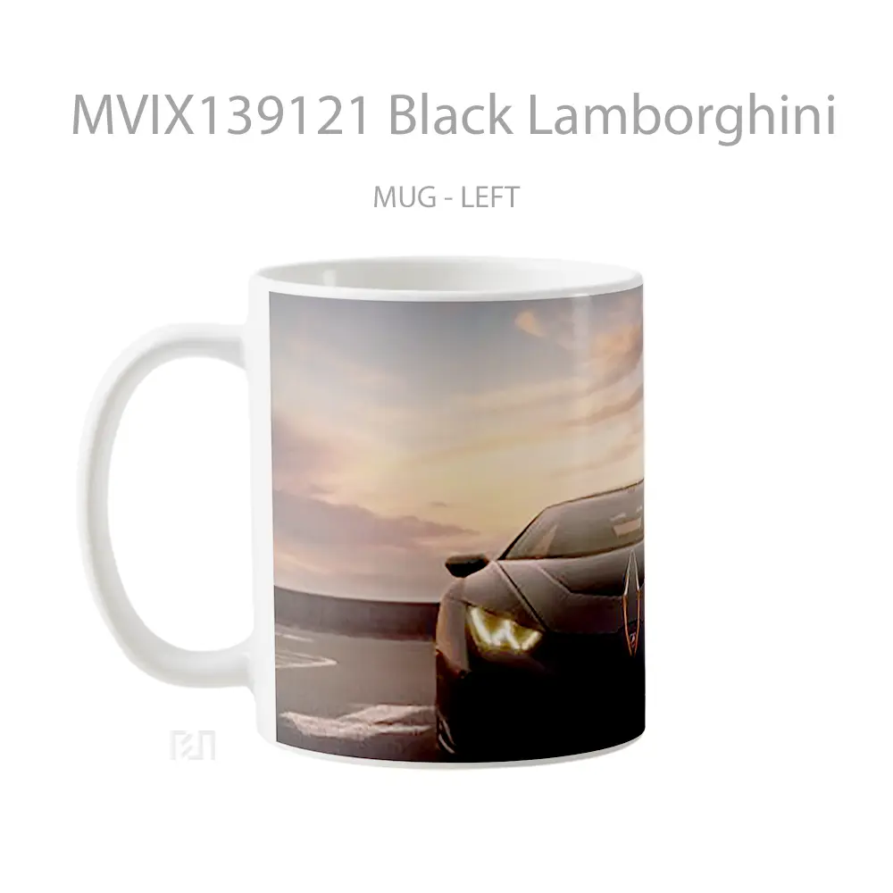 Mug Black Lamborghini Cangkir Mobil - All-side / Desain
