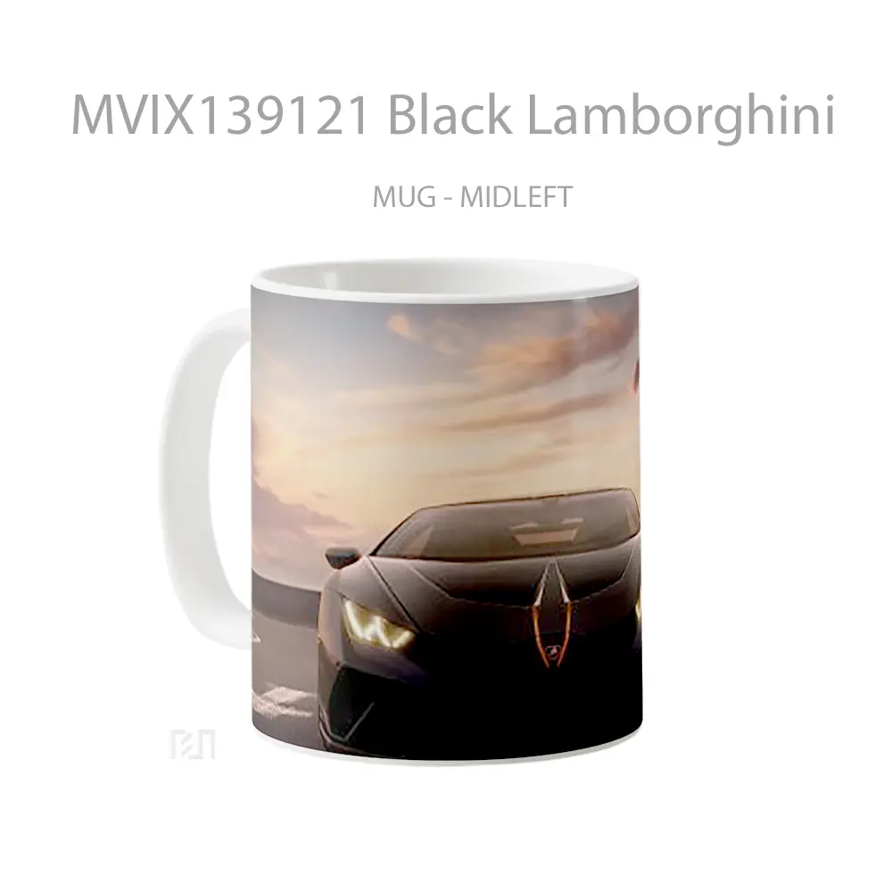 Mug Black Lamborghini Cangkir Mobil - All-side / Desain