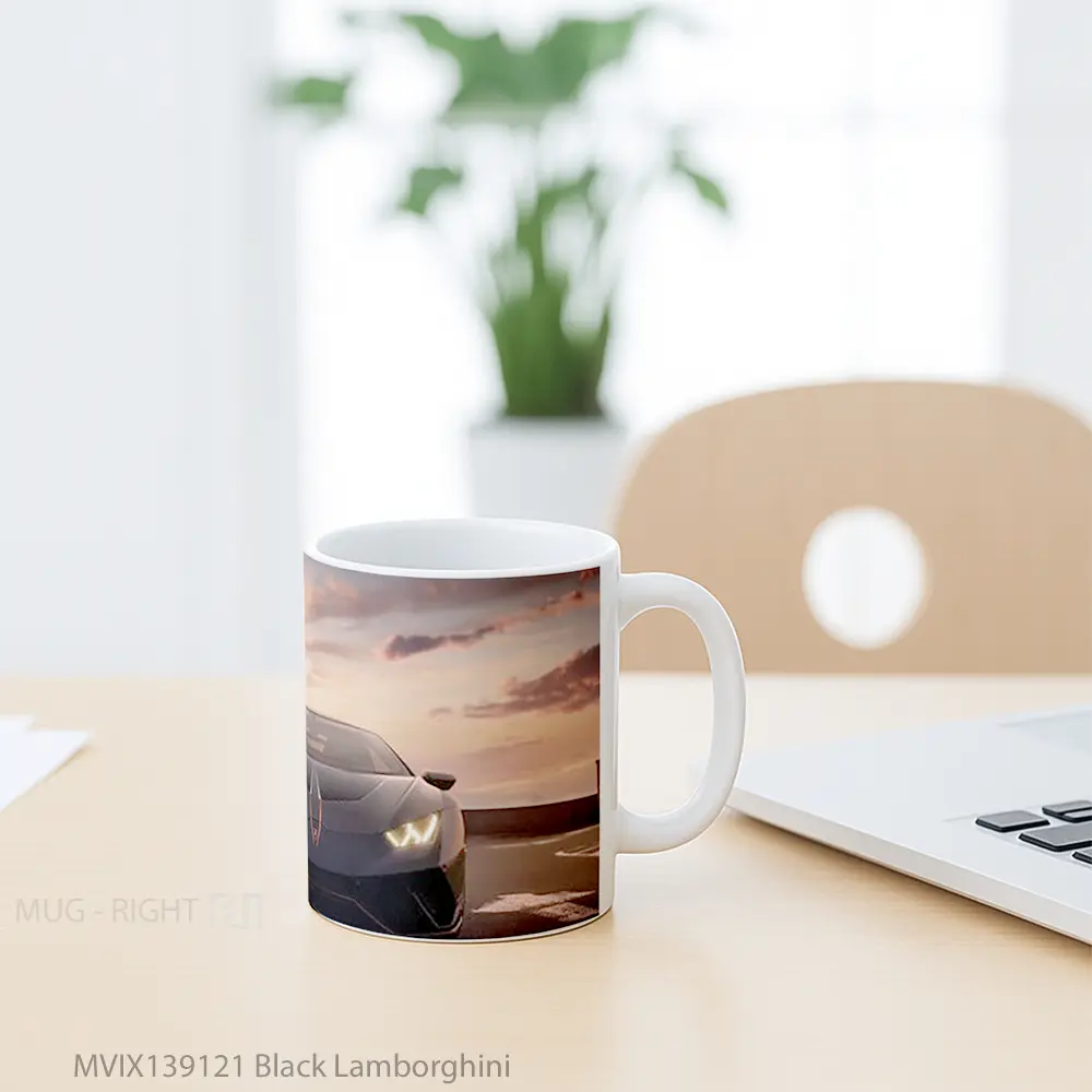 Mug Black Lamborghini Cangkir Mobil - All-side / Desain