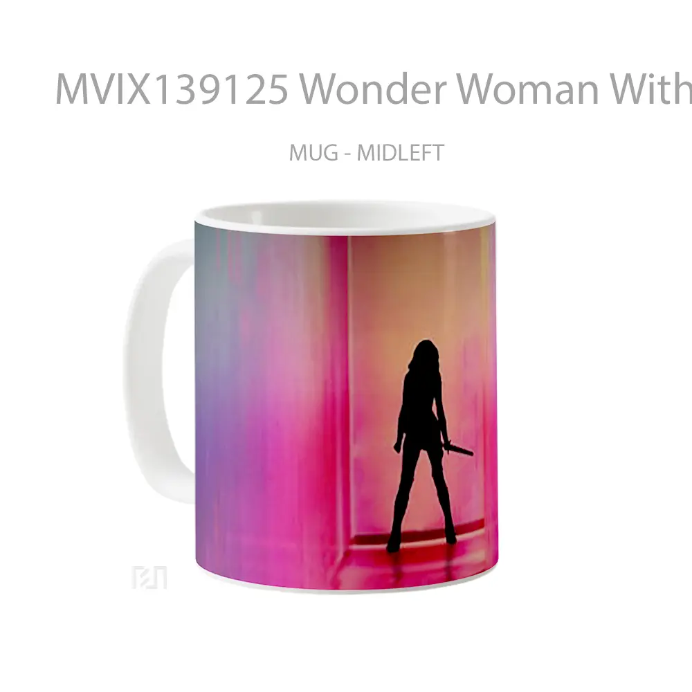 Mug Wonder Woman With Colorful Background Gelas Superhero - All-side / Desain