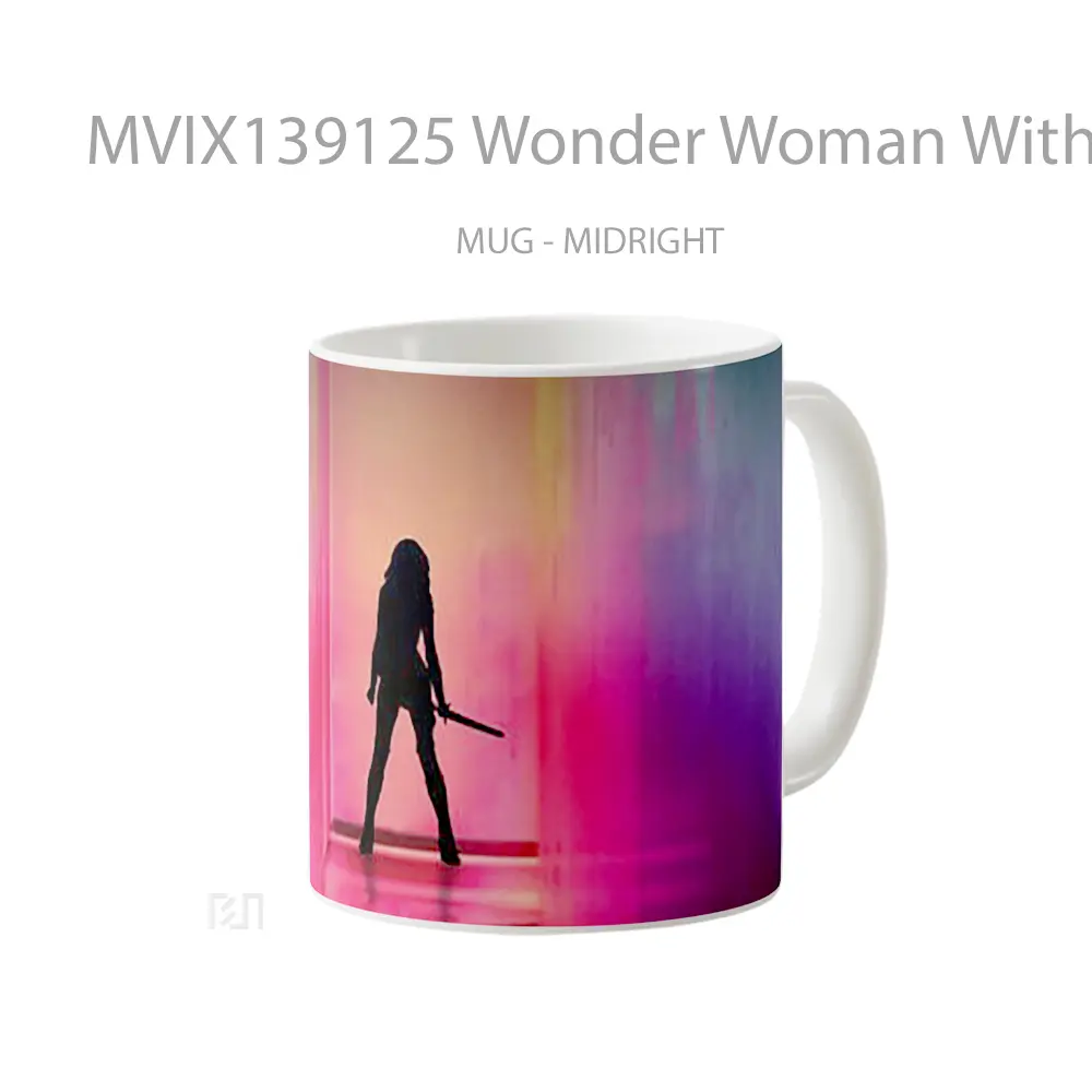 Mug Wonder Woman With Colorful Background Gelas Superhero - All-side / Desain