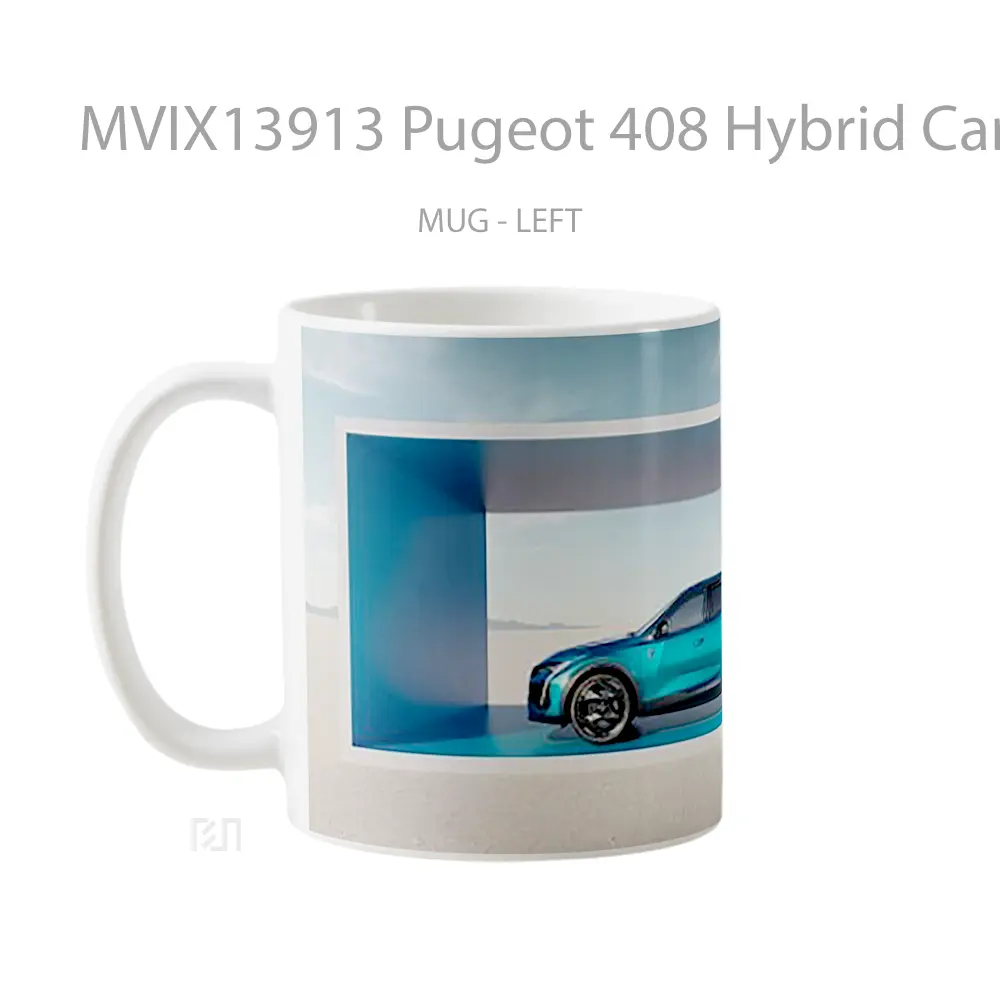 Mug Pugeot 408 Hybrid Car Cangkir Mobil - All-side / Desain