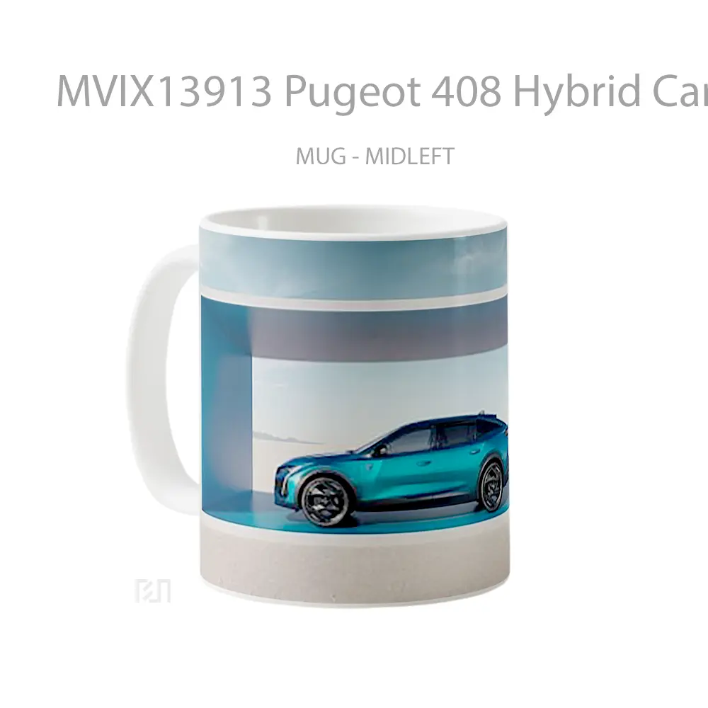 Mug Pugeot 408 Hybrid Car Cangkir Mobil - All-side / Desain