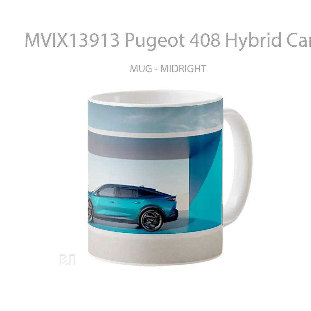 Mug Pugeot 408 Hybrid Car Cangkir Mobil - All-side / Desain