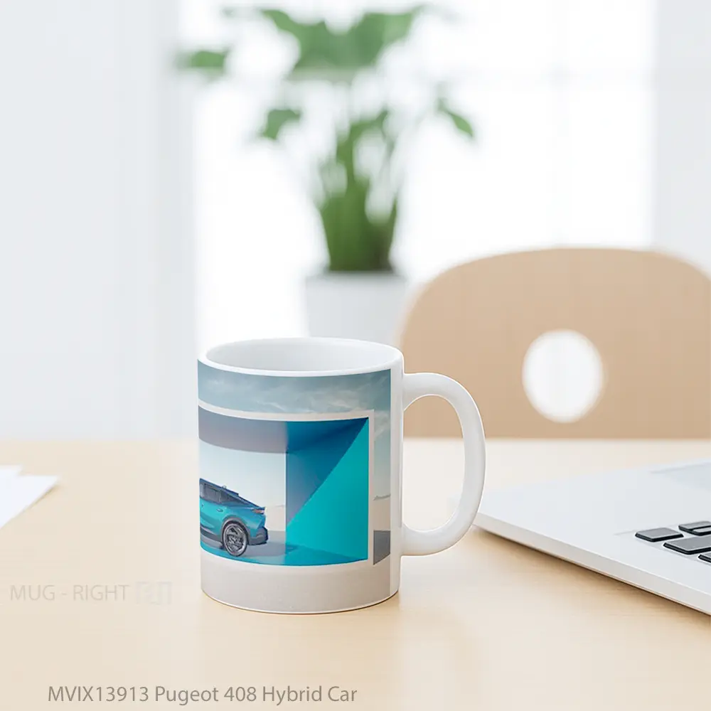 Mug Pugeot 408 Hybrid Car Cangkir Mobil - All-side / Desain