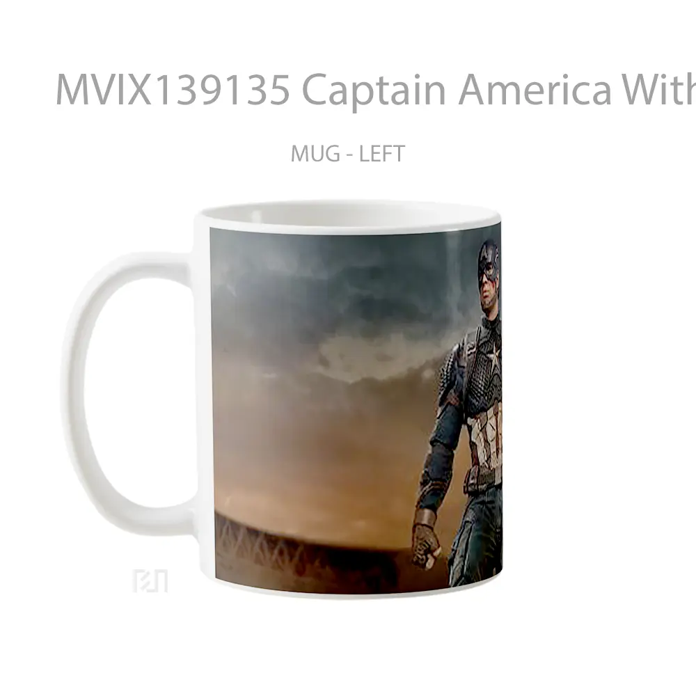 Mug Captain America With Shield Gelas Superhero - All-side / Desain