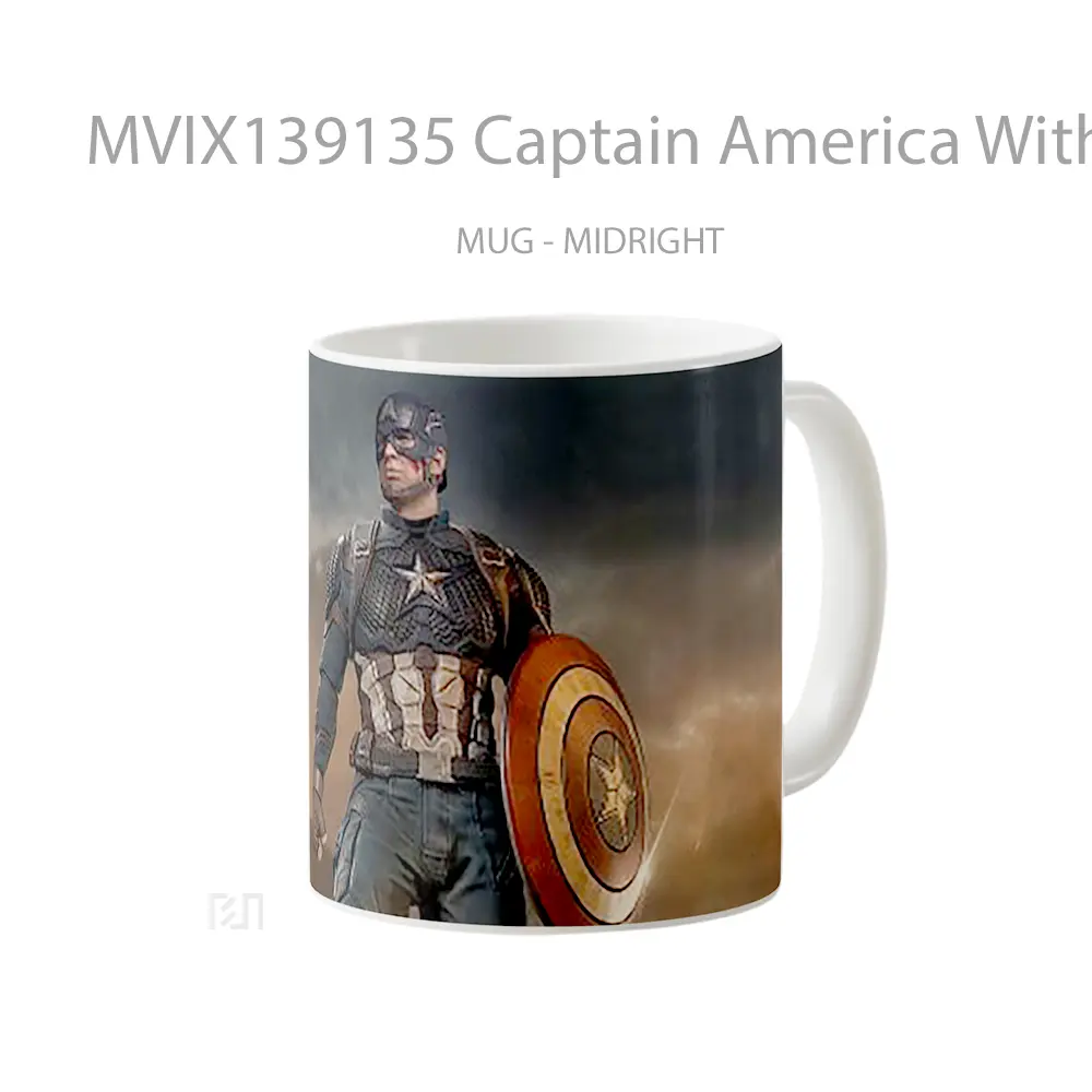 Mug Captain America With Shield Gelas Superhero - All-side / Desain