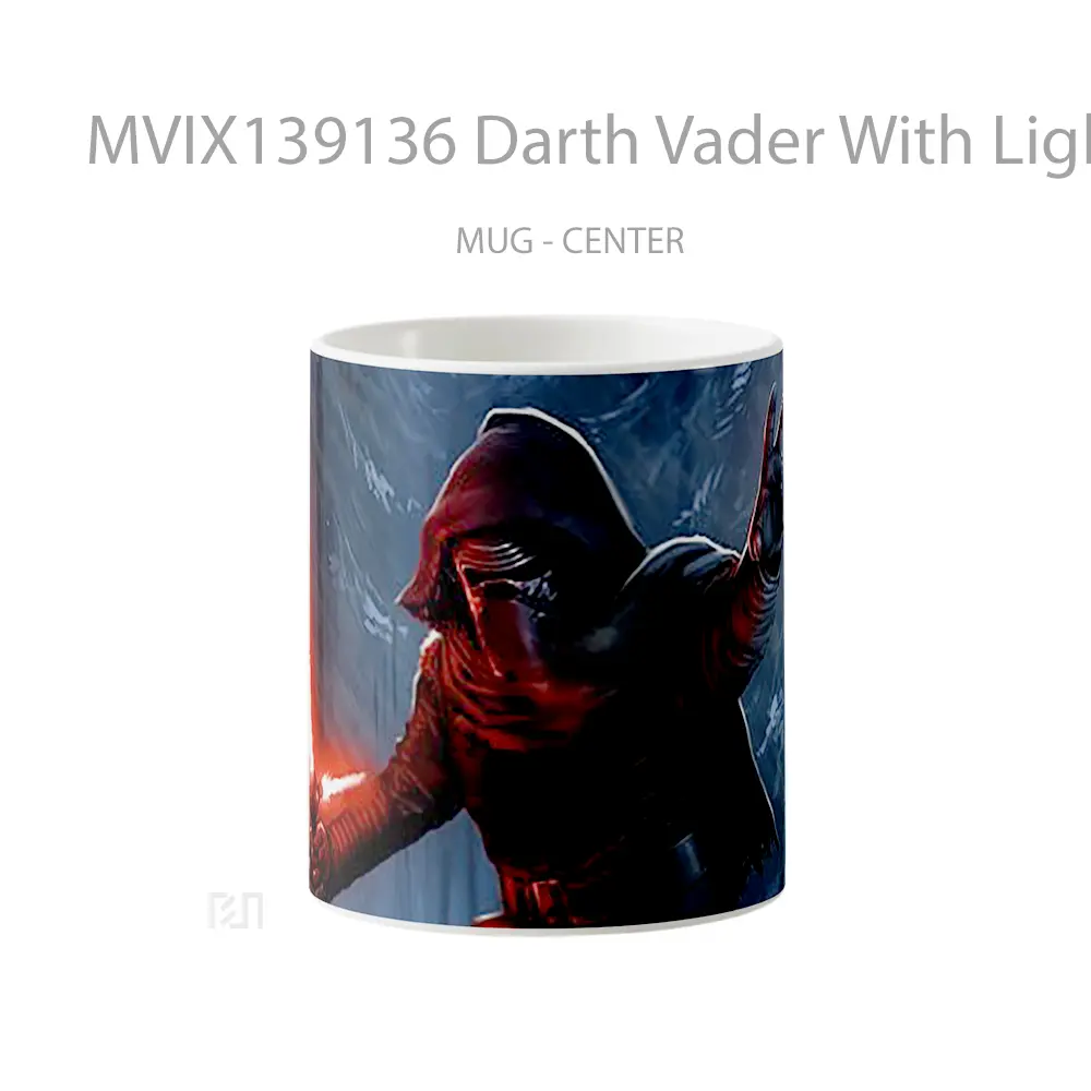 Mug Darth Vader With Lightsaber Fanart Gelas Star Wars