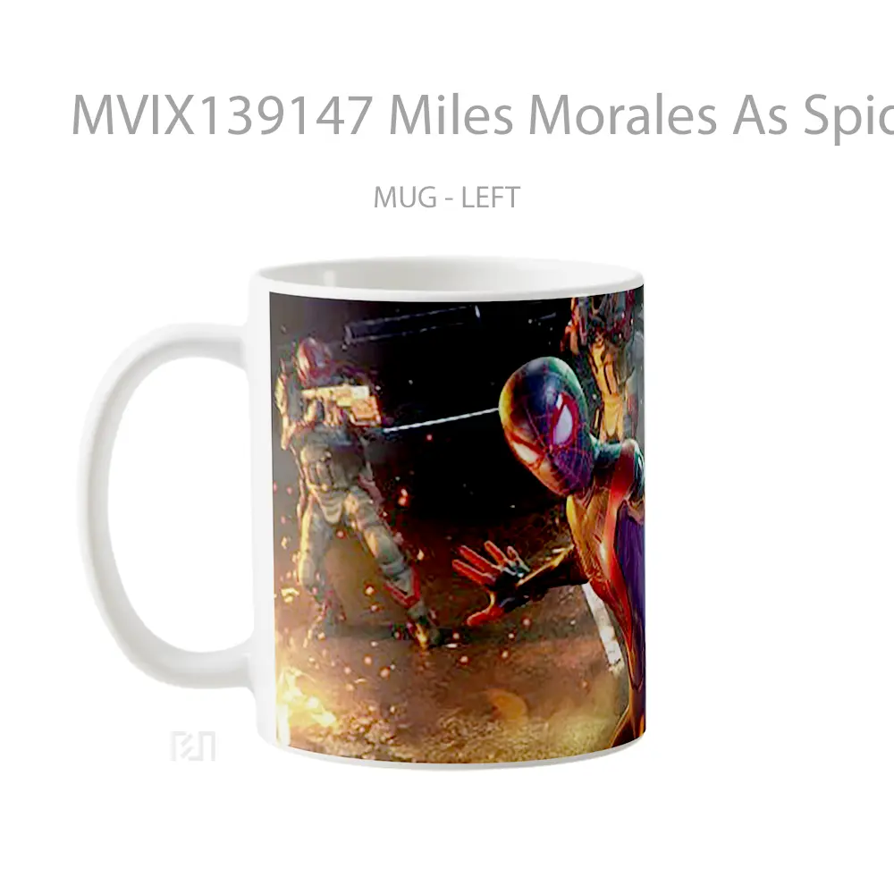 Mug Miles Morales As Spiderman V2 Gelas Superhero - All-side / Desain