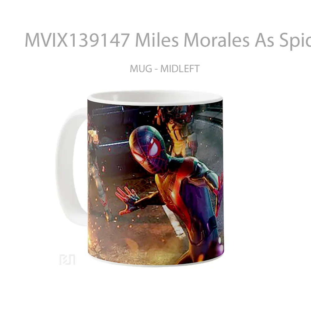 Mug Miles Morales As Spiderman V2 Gelas Superhero - All-side / Desain
