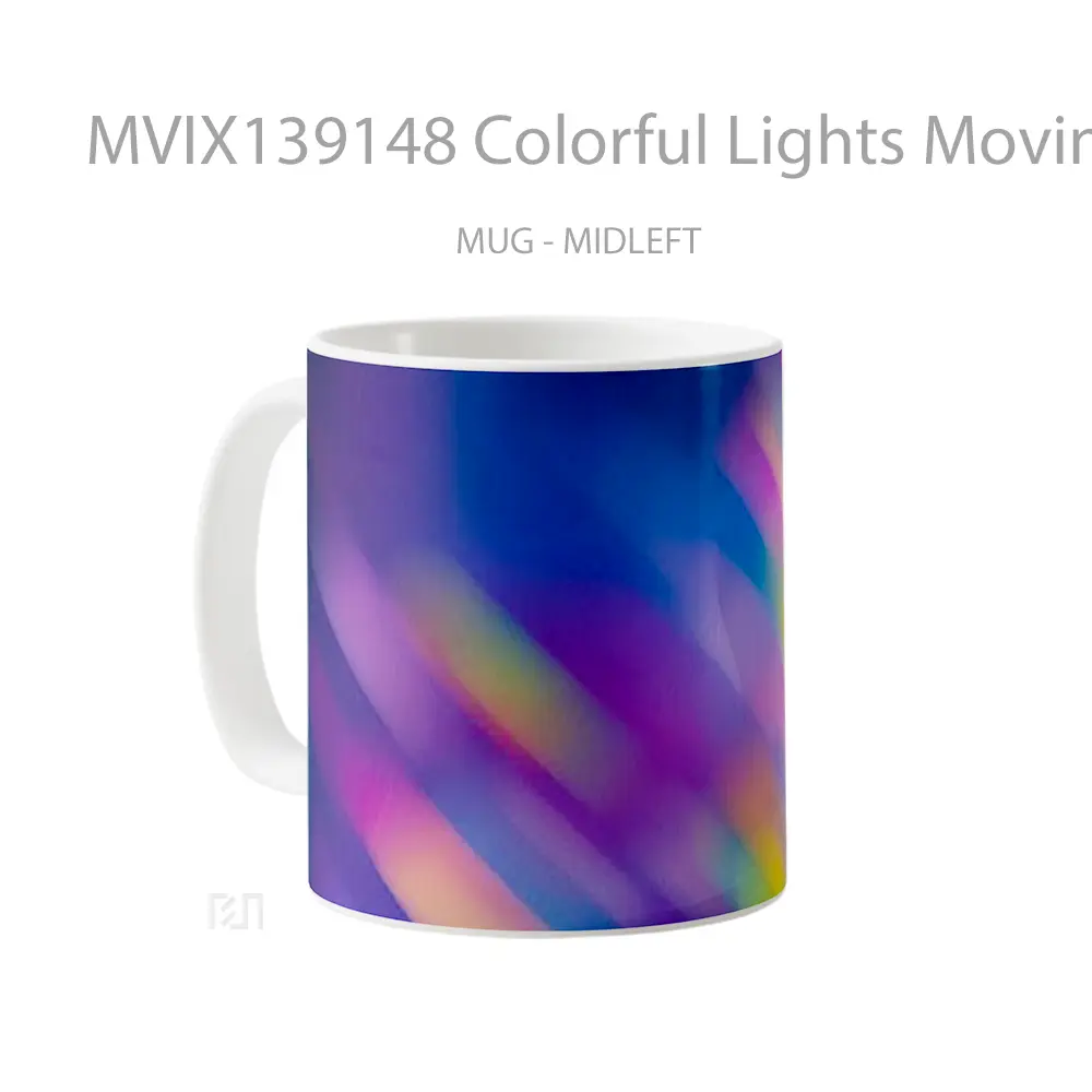 Mug Colorful Lights Moving Gelas Keramik Unik - All-side / Desain