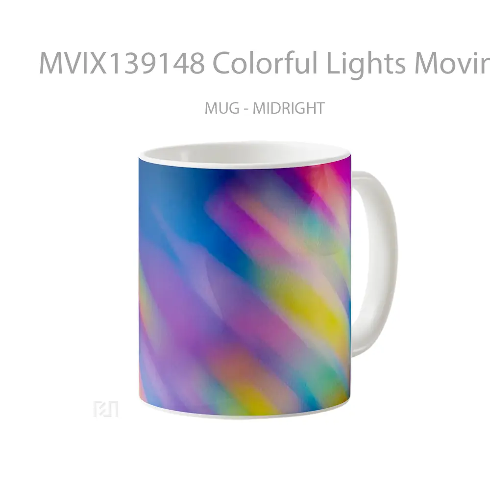 Mug Colorful Lights Moving Gelas Keramik Unik - All-side / Desain