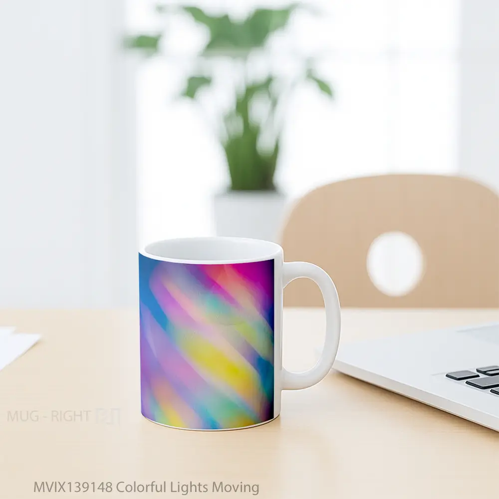 Mug Colorful Lights Moving Gelas Keramik Unik - All-side / Desain