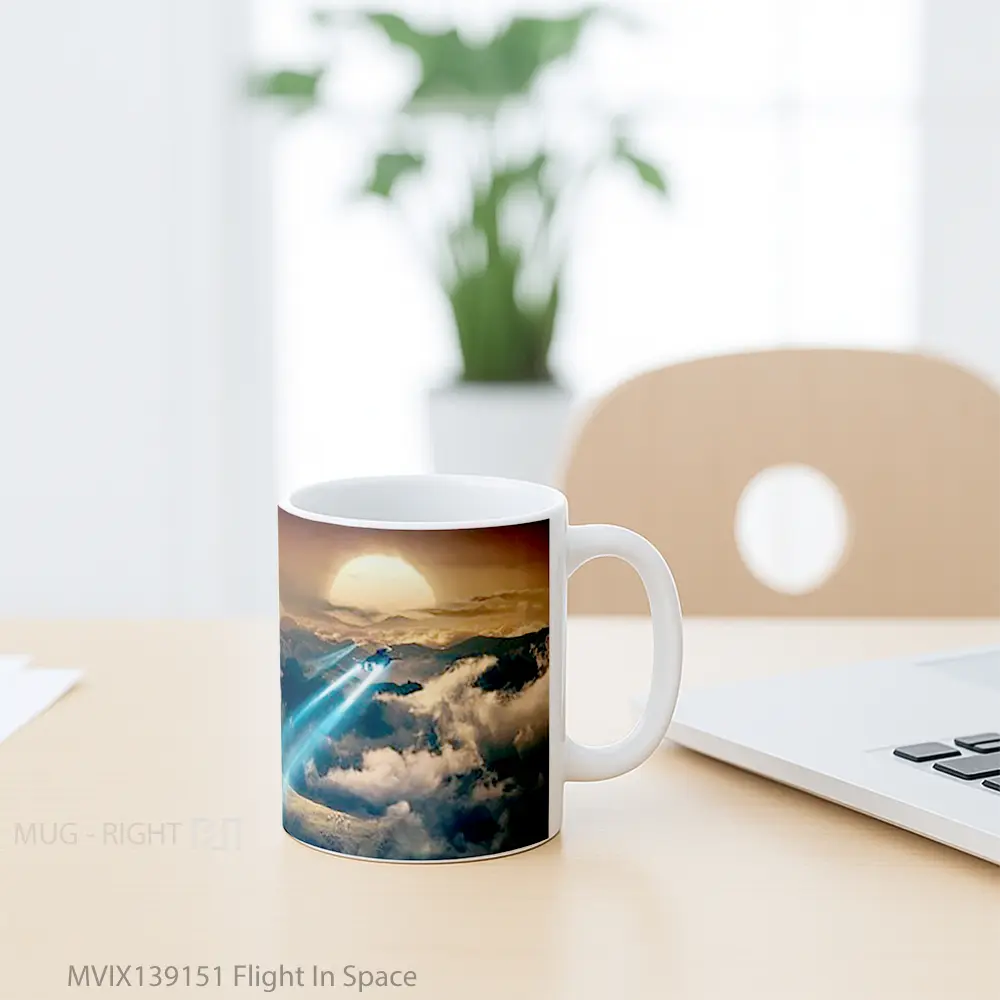 Mug Flight In Space Gelas Astronomi - All-side / Desain