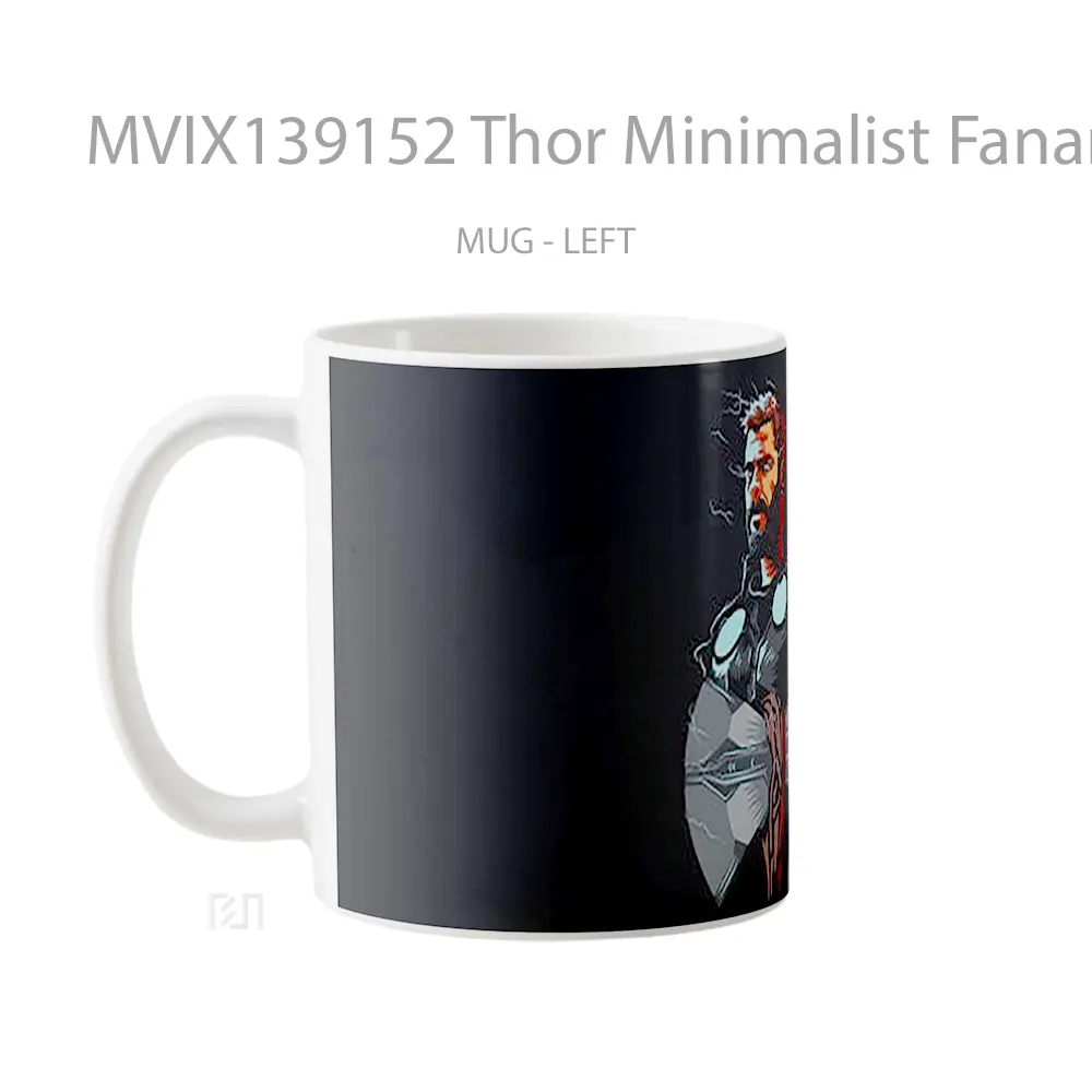 Mug Thor Minimalist Fanart Gelas Superhero - All-side / Desain