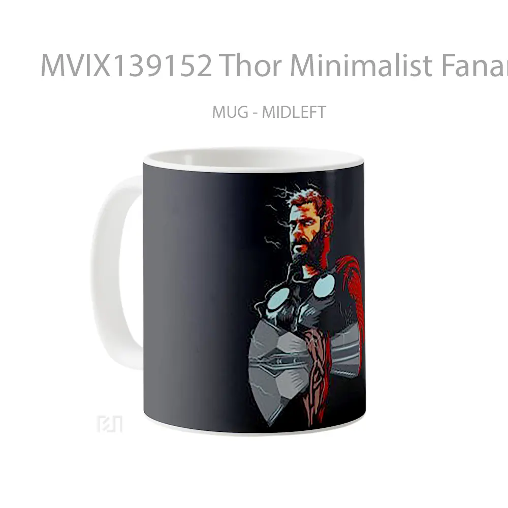 Mug Thor Minimalist Fanart Gelas Superhero - All-side / Desain